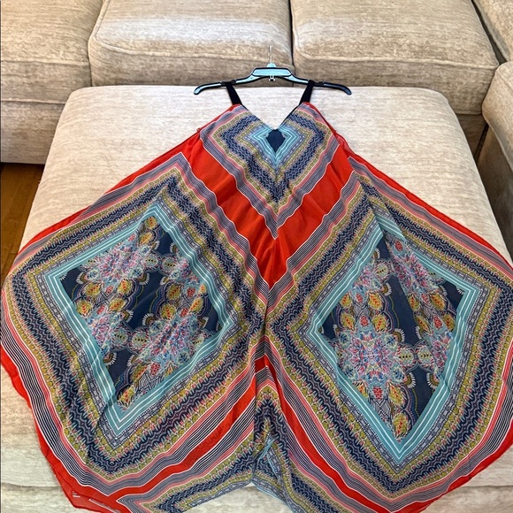 Beautiful Caribbean Navy Print Flowing Sundress - Picture 4 of 8